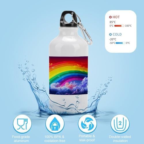 400ml Aluminum Sports Water Bottle Rainbow Printed Large Capacity — photo 4