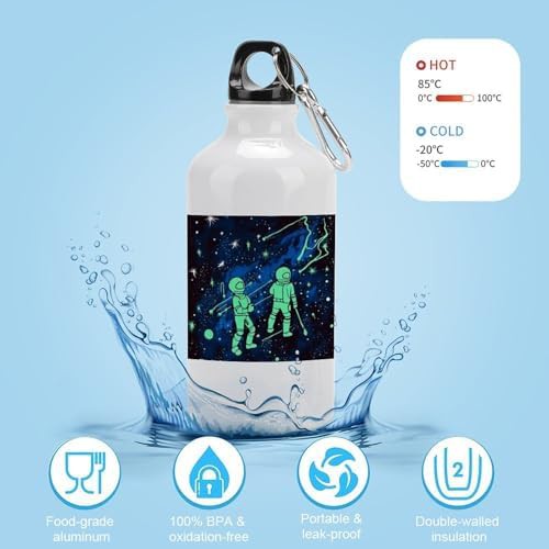 400ml Aluminum Sports Water Bottle Glow In The Dark Printed Large — photo 4