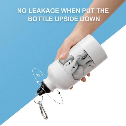 400ml Aluminum Sports Water Bottle White Elephant Printed Large — photo 3