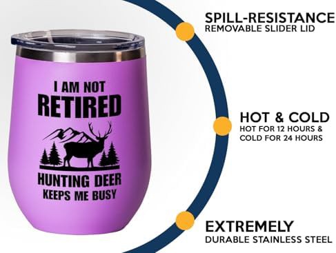 Pink deer hunting 12 oz wine tumbler — photo 4