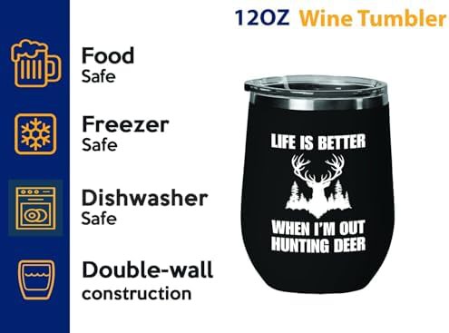 Out hunting black deer wine tumbler — photo 3