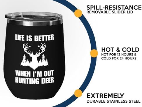 Out hunting black deer wine tumbler — photo 4