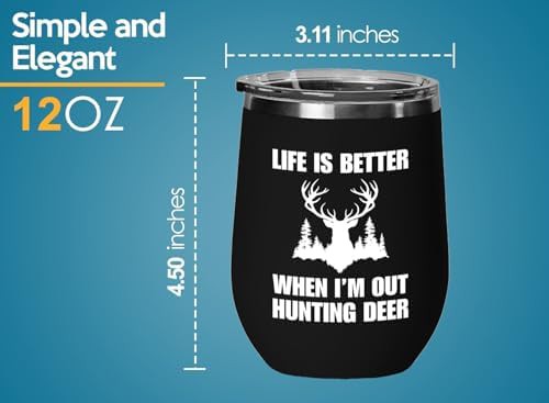 Out hunting black deer wine tumbler — photo 5