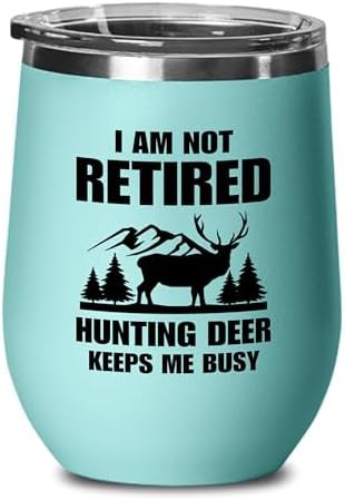 Teal deer hunting 12 oz wine tumbler