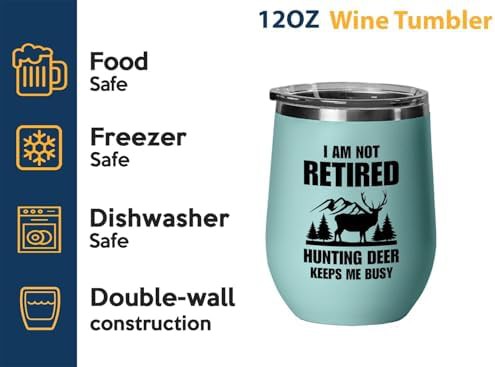 Teal deer hunting 12 oz wine tumbler — photo 3