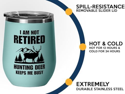 Teal deer hunting 12 oz wine tumbler — photo 4