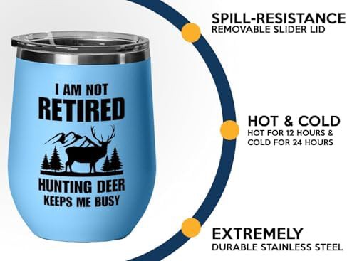 Blue deer hunting 12 oz wine tumbler — photo 4