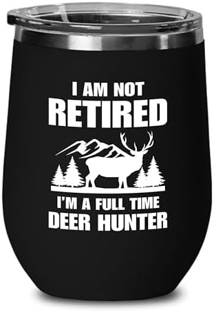Black deer hunting 12 oz wine tumbler