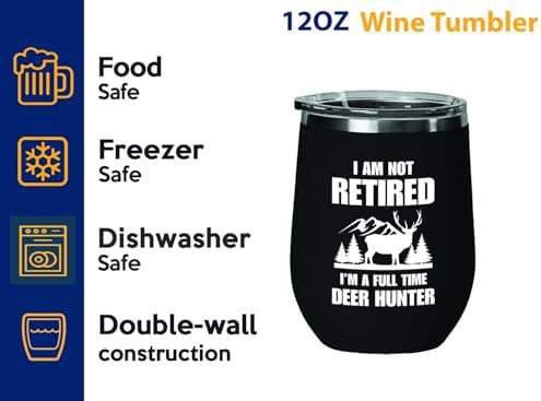 Black deer hunting 12 oz wine tumbler — photo 3