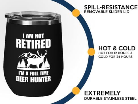 Black deer hunting 12 oz wine tumbler — photo 4