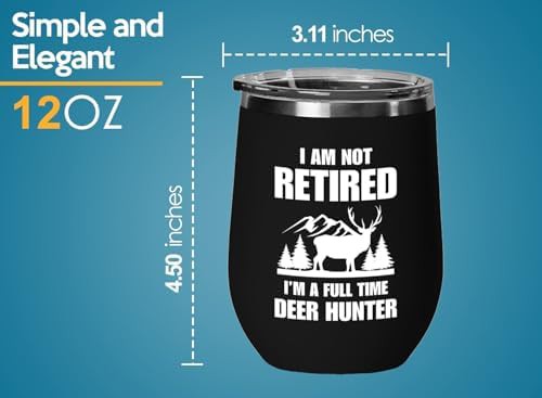 Black deer hunting 12 oz wine tumbler — photo 5