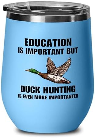 Blue duck hunting 12 oz wine tumbler