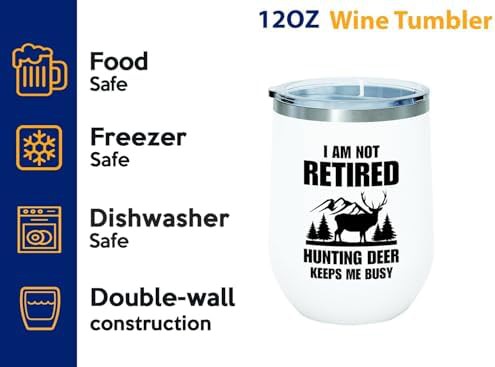 White deer hunting 12 oz wine tumbler — photo 3