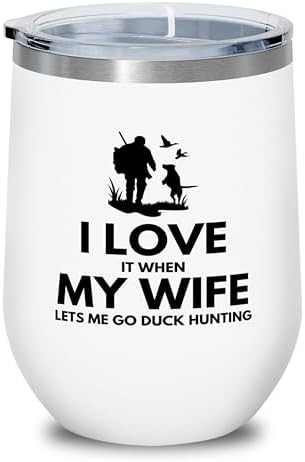 White duck hunting 12 oz wine tumbler