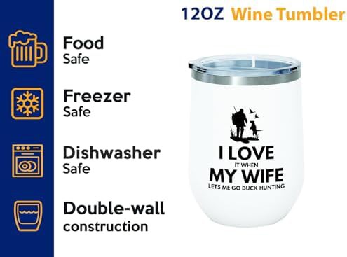 White duck hunting 12 oz wine tumbler — photo 3