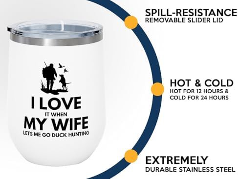 White duck hunting 12 oz wine tumbler — photo 4
