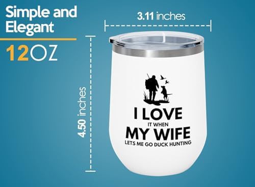 White duck hunting 12 oz wine tumbler — photo 5