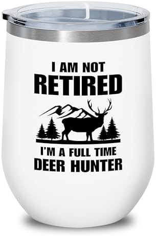 Full time white deer wine tumbler