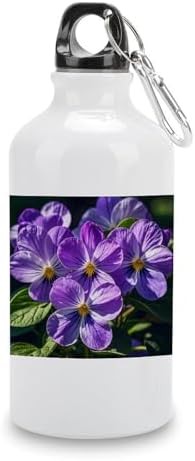 400ml Aluminum Sports Water Bottle Violets in Bloom Printed Large