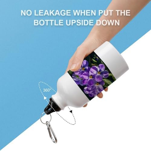 400ml Aluminum Sports Water Bottle Violets in Bloom Printed Large — photo 3