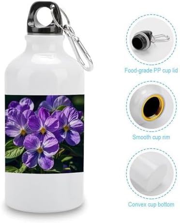 400ml Aluminum Sports Water Bottle Violets in Bloom Printed Large — photo 5