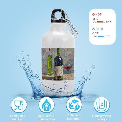 400ml Aluminum Sports Water Bottle Wine Bottles Art Printed Large — photo 4