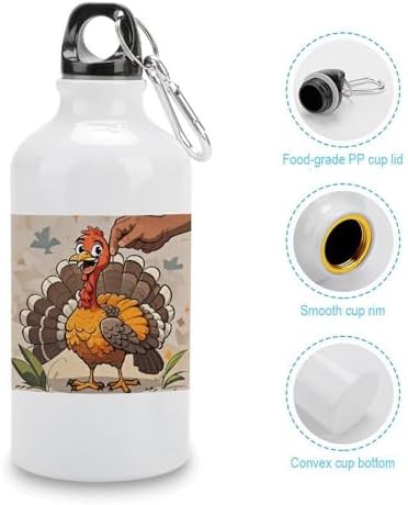 400ml Aluminum Sports Water Bottle Don't Scratch The Turkey Printed — photo 5