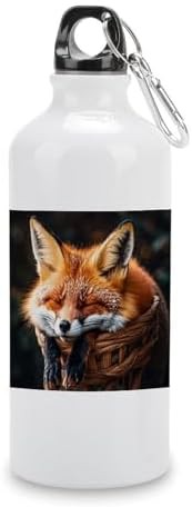 600ml Aluminum Sports Water Bottle Funny Fox Creature Sleeping