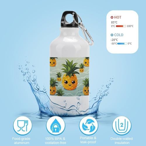 400ml Aluminum Sports Water Bottle Cute Pineapple Printed Large — photo 4
