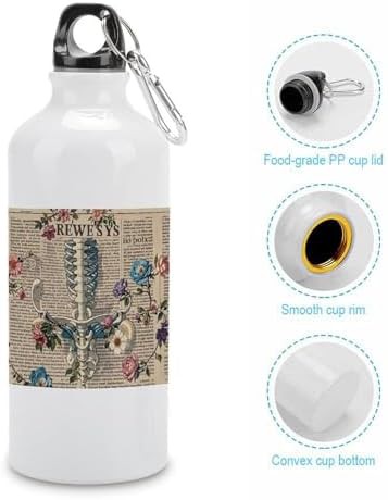 600ml Aluminum Sports Water Bottle Human Anatomy Printed Large — photo 5