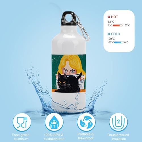 600ml Aluminum Sports Water Bottle Scary Woman Printed Large — photo 4
