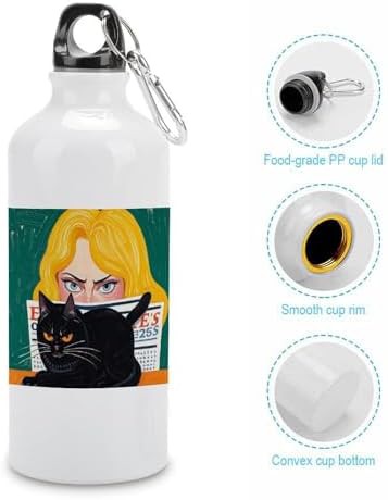 600ml Aluminum Sports Water Bottle Scary Woman Printed Large — photo 5