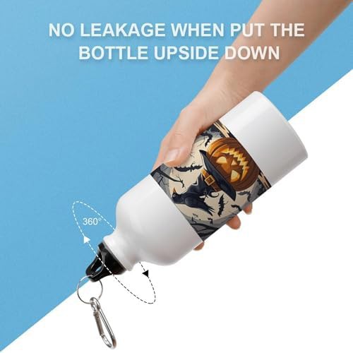 600ml Aluminum Sports Water Bottle Black Crow Printed Large — photo 3