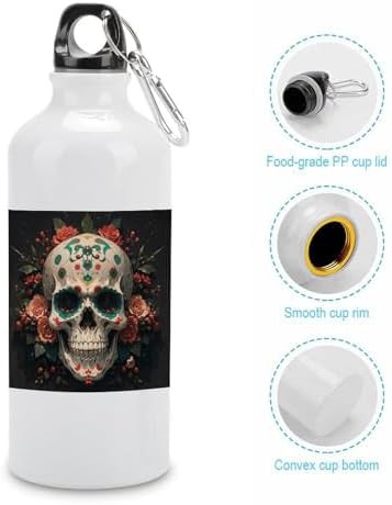 600ml Aluminum Sports Water Bottle Amazing Skull And Bones Printed — photo 5