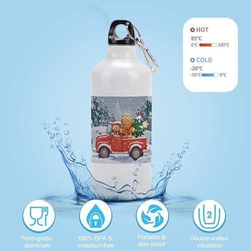 600ml Aluminum Sports Water Bottle Gingerbread Driver Printed Large — photo 4