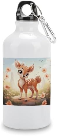 400ml Aluminum Sports Water Bottle Lovely Deer Printed Large