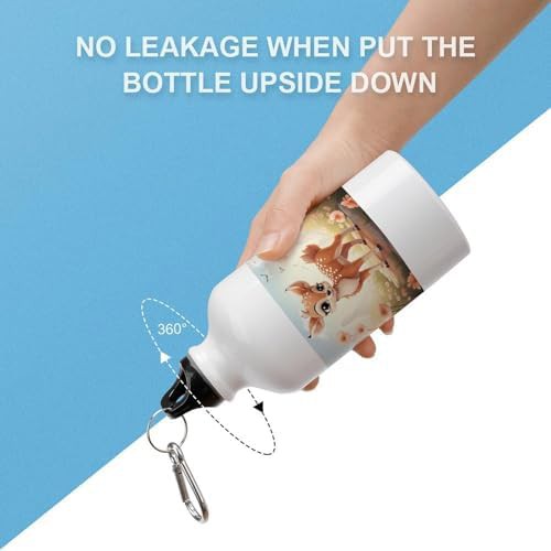 400ml Aluminum Sports Water Bottle Lovely Deer Printed Large — photo 3