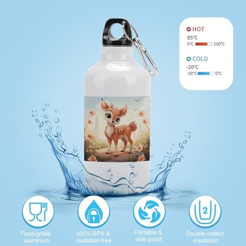 400ml Aluminum Sports Water Bottle Lovely Deer Printed Large — photo 4