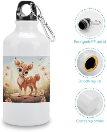 400ml Aluminum Sports Water Bottle Lovely Deer Printed Large — photo 5