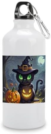 Aluminum travel tumbler with Halloween cat print