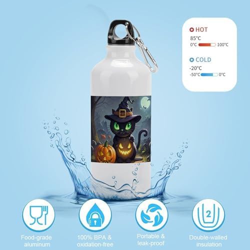 Aluminum travel tumbler with Halloween cat print — photo 4