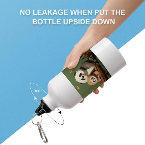 600ml Aluminum Sports Water Bottle Cute Panda And Sloth Printed — photo 3