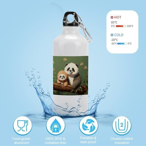 600ml Aluminum Sports Water Bottle Cute Panda And Sloth Printed — photo 4
