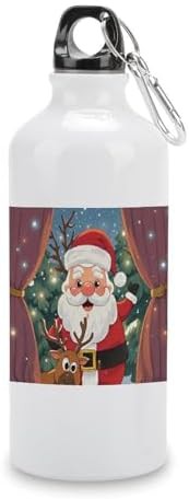 600ml Aluminum Sports Water Bottle Reindeer Peeping Printed Large