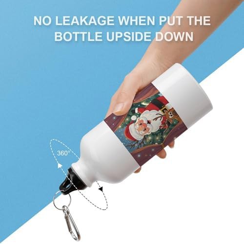 600ml Aluminum Sports Water Bottle Reindeer Peeping Printed Large — photo 3
