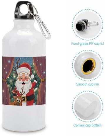600ml Aluminum Sports Water Bottle Reindeer Peeping Printed Large — photo 5