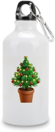 400ml Aluminum Sports Water Bottle Potted Christmas Tree Printed