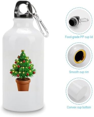 400ml Aluminum Sports Water Bottle Potted Christmas Tree Printed — photo 5