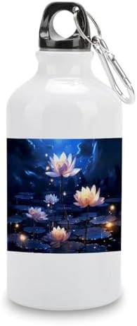 400ml Aluminum Sports Water Bottle Night Flowers Printed Large