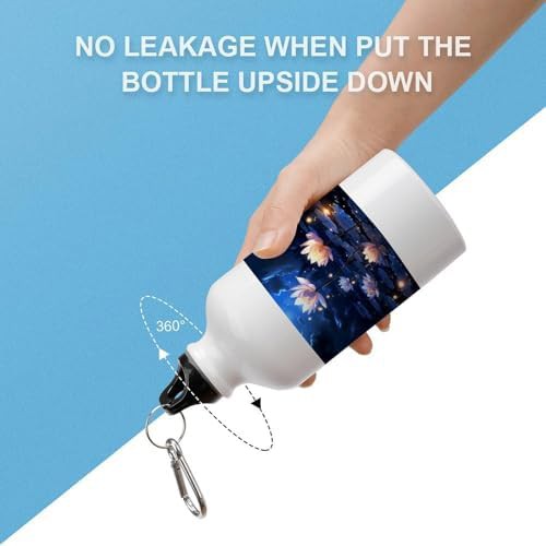 400ml Aluminum Sports Water Bottle Night Flowers Printed Large — photo 3
